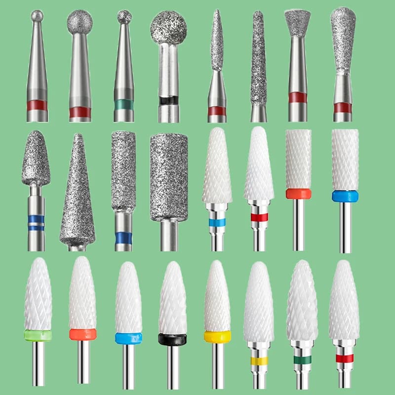 Punte da trapano per unghie Punta da trapano per unghie in ceramica Trapano per fresatrice Testa per unghie Punte da trapano per manicure Taglierina per rimozione smalto gel