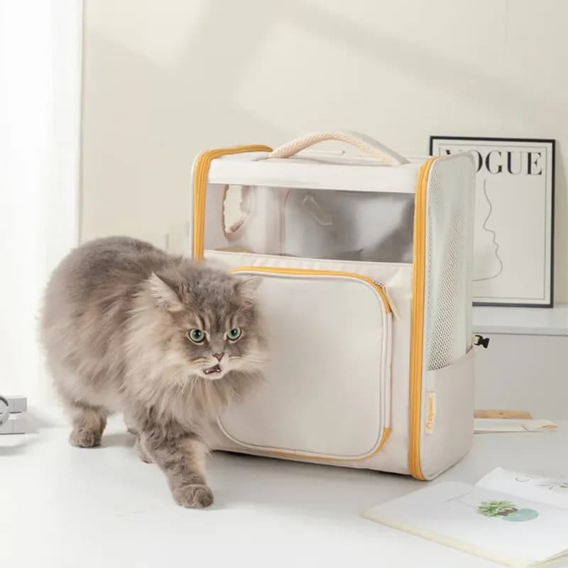 Portable Cat Backpack Breathable Pet Carrier for Small Dogs Lightweight Travel Bag Outdoor Hiking Puppy Transport Cage DCW