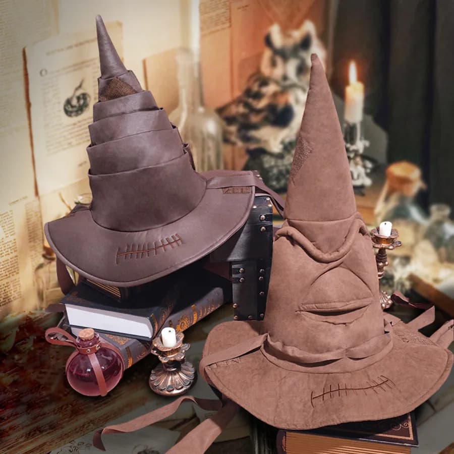 Cappello da Strega e Mago per Film Anime, Cappello Parlante di Potter, Accessori per Costume da Uomo per Feste di Halloween