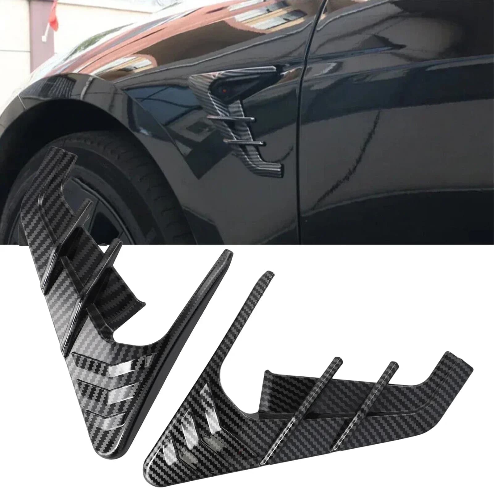 Aggiungi un tocco elegante per Tesla per il modello 3 Y con rivestimento della copertura di protezione dell'indicatore della fotocamera laterale con aspetto in fibra di carbonio