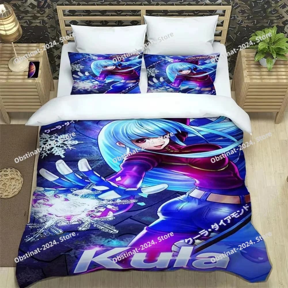 KOF Game Cartoon Set biancheria da letto 3D Copripiumino stampato Federa Copripiumino morbido Completo Queen King Size Regalo di compleanno di lusso