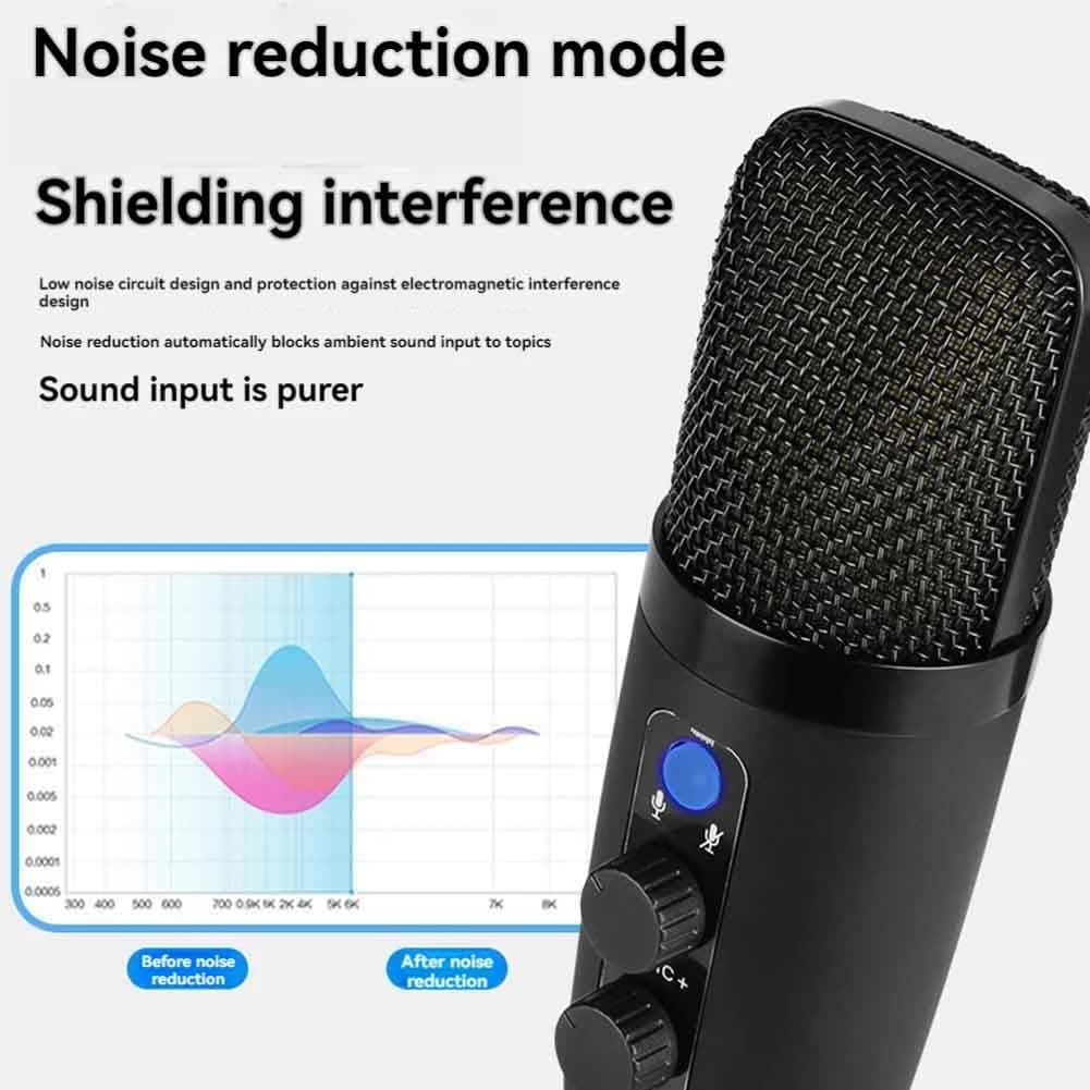 Condenser game microphone with classic USB microphone for PC with bright RGB lighting