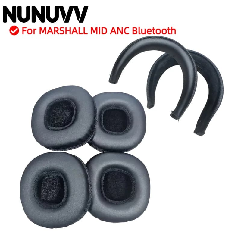 NUNUVVV Replacement Bearings for MARSHALL MID ANC Bluetooth Headphones Memory Foam Headsets Headsets Headset Gamer Leather Case
