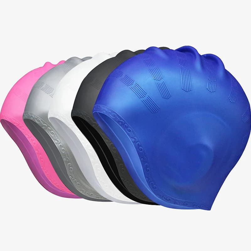 High Elastic Adult Swim Head Man Woman Waterproof Pool Head Protect Ear Hair Long Silicone Sub Hat Large