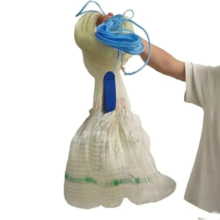 Rete da Pesca a Lancio per Acqua Dolce e Salata, Materiale Monofilamento, Nera, Resistente, Facile da Lanciare, Efficiente per la Cattura