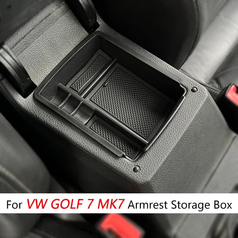 Per Volkswagen VW Golf 7 7.5 Mk7 VII 5G GT I R 2013 - 2019 Bracciolo Scatola di Immagazzinaggio Vassoio Orgainzer Stivaggio Caso Accessori Interni