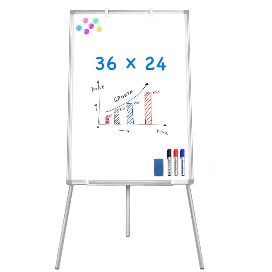 Lavagna magnetica portatile cancellabile a secco 36 x 24 con treppiede regolabile in altezza, lavagna bianca con supporto per flipchart 3 x 2 per ufficio o scuola