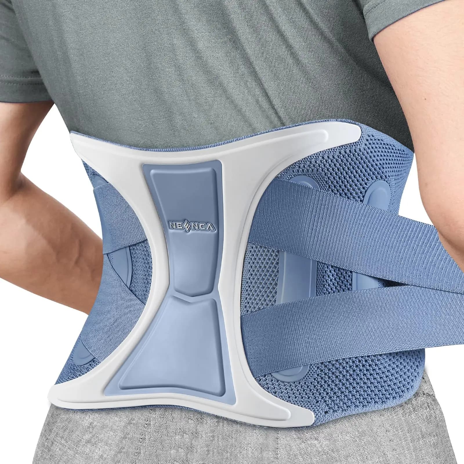 NEENCA Tutore di supporto per la schiena Cintura di supporto lombare regolabile Avvolgimento in vita per alleviare il mal di schiena, lesioni, sciatica, scoliosi