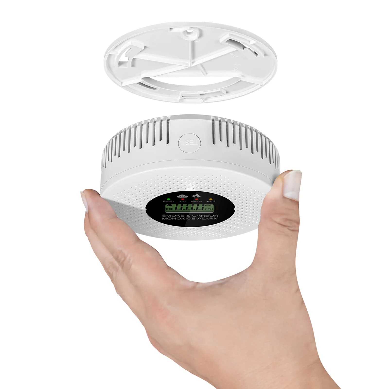 Smoke and Carbon Monoxide Detector with LCD Display 2 in 1 Fire Alarm Smoke Detector for House Apartment Kitchen