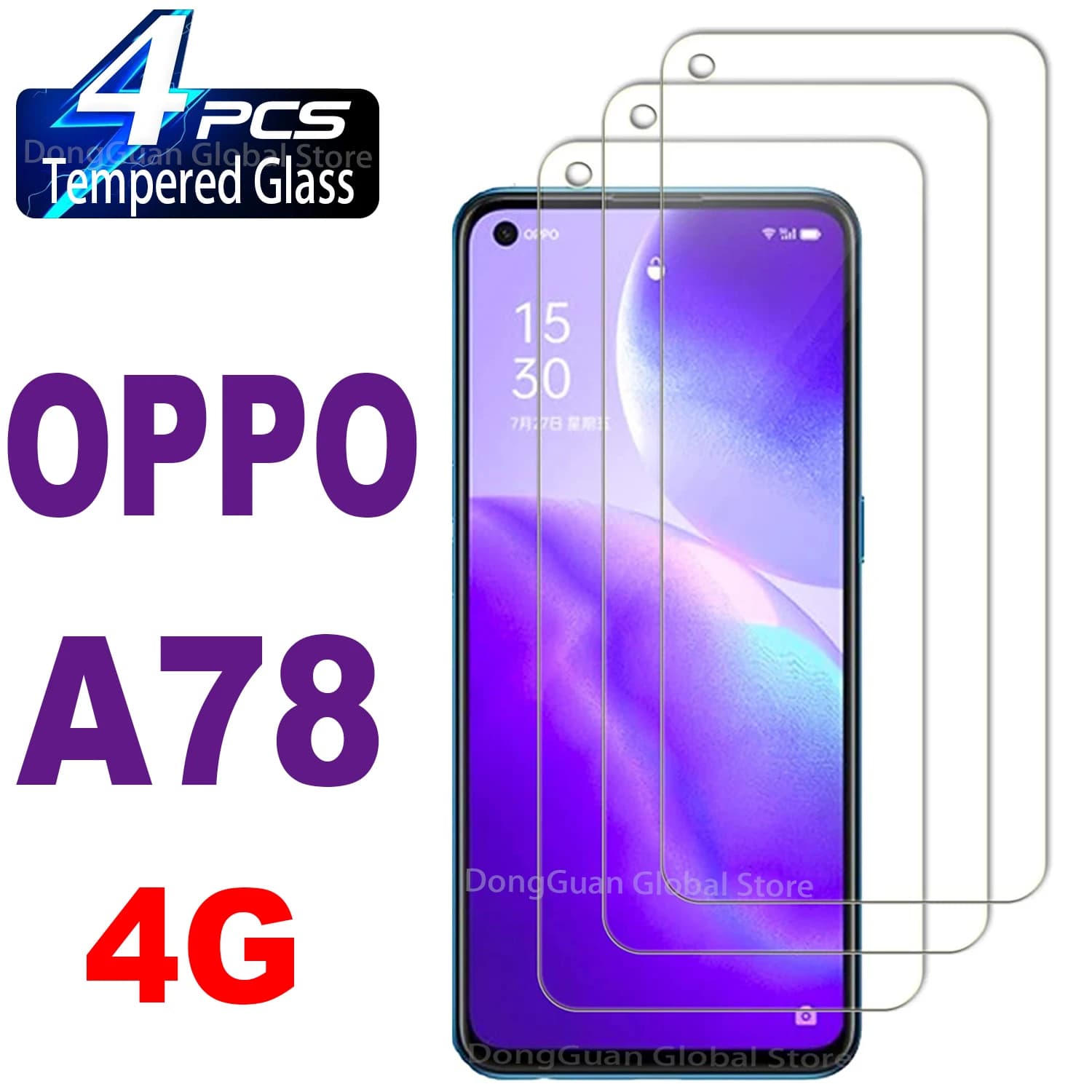 Per OPPO A78 4G Proteggi schermo in vetro temperato