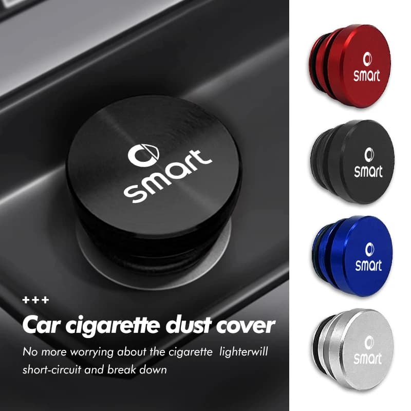 Alloy Car Cigarette Lighter Plug Cover Dustproof Button Cover For Smart Fortwo 451 450 453 Forfour Cabrio Crossblade ROADSTER