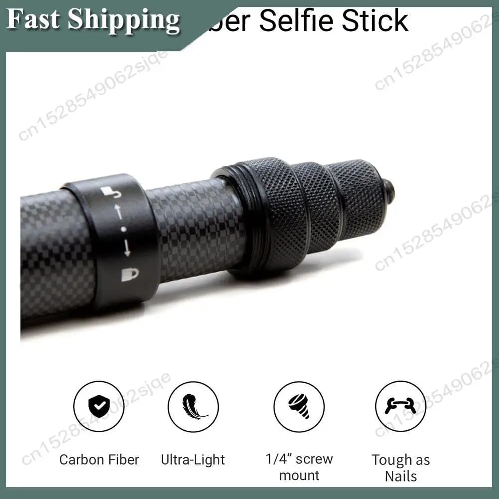 -ABKM Ultra-Long Carbon Fiber Invisible Selfie Stick Adjustable Extension Rod For Insta360 ONE X2 / ONE R / ONE X Selfie Stick