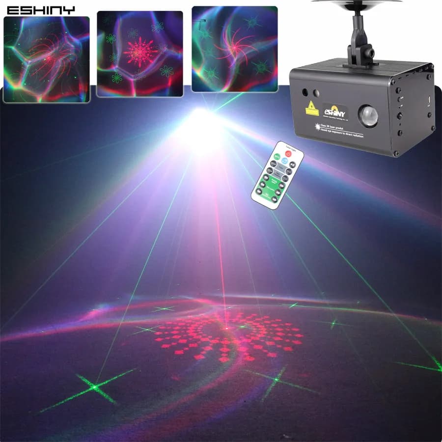 ESHINY RGB LED Aurora RG Laser 64 modelli proiettore Disco Light Party USB Nebula regalo per bambini lampada da camera da letto per bambini B228D3