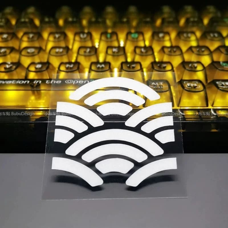 2Pcs Japanese Wave Pattern Waterproof Vinyl Stickers For Bike Frame Helmet Decor
