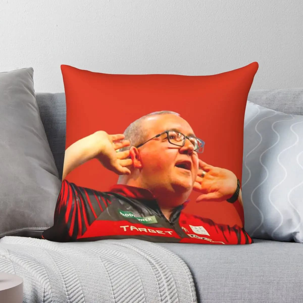Fodera per cuscino Stephen Bunting Darts in poliestere, lino, velluto, stampata, con cerniera, decorativa, per divano