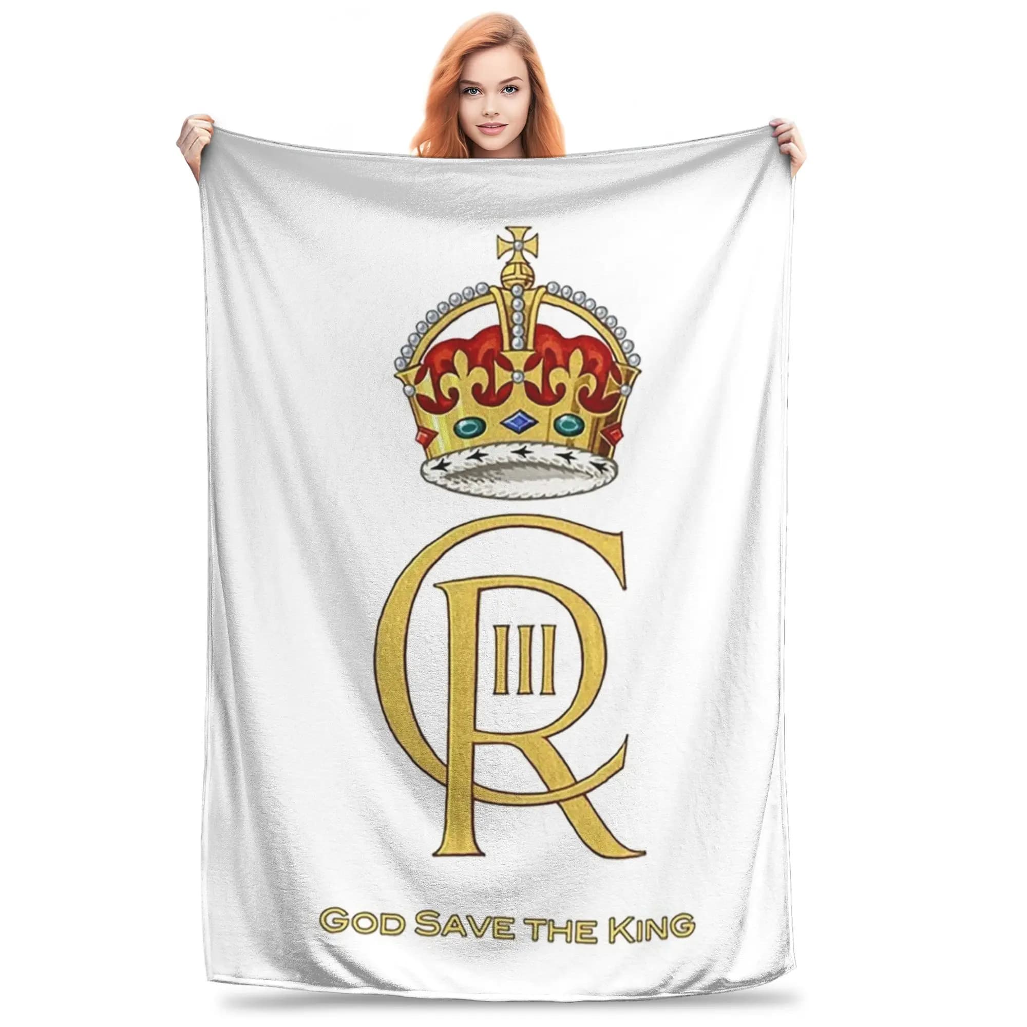 Charles III Royal Cypher, King Charles III, Charles Rex Coperte Morbida e calda coperta in flanella per letto, picnic, divano di casa