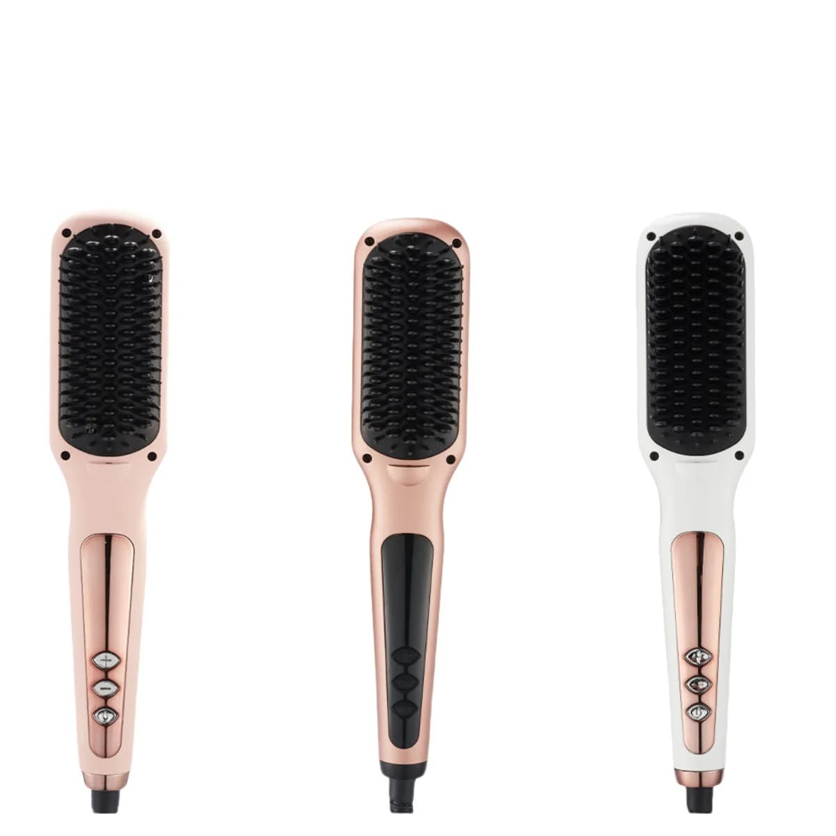 New stock double purpose electric hair plate iron curler soft comb for smooth hair electric brushes for home use