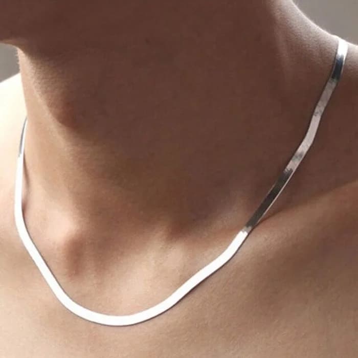 Collana a catena con lama fine da 4 mm in argento sterling 925 per donna Uomo Gioielli di lusso per feste di nozze Regali di festa