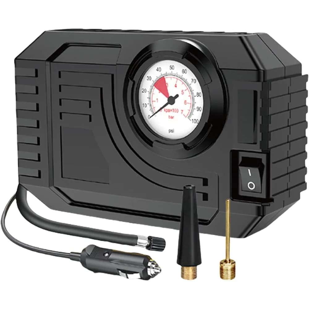 Bike Pump - tyre inflatable, portable air compressor, small tire inflator for wireless car with LED light, electric vehicle accessories