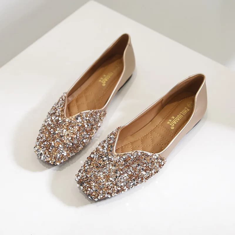 Ballerine da donna Scarpe da principessa di moda per scarpe da barca in cristallo casual Scarpe da donna con strass scintillanti Mocassini pigri 2023