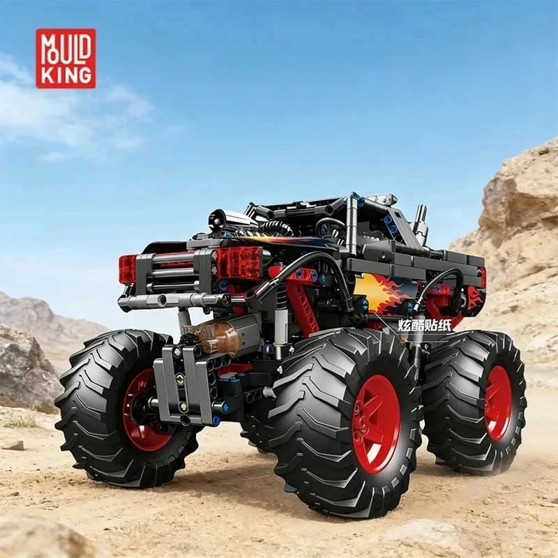 889PCS Four-wheel Drive Flame Monster Off-road Vehicle Model Building Blocks Kit APP Remote Control Toys Birthday Gift 18008