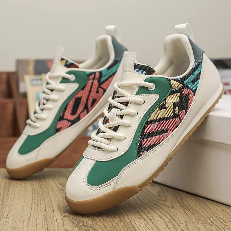 Neutral Shade Men Athletic Shoes Thin Breathable Fabric Cushion Midsole Casual Trainers Matching Jeans for Daily Outdoor Walking