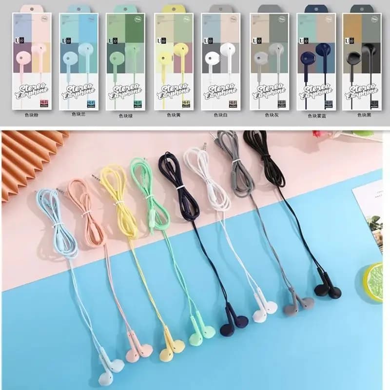 1PC 3.5mm Stereo In-Ear Earphone With Microphone Heavy Bass Wired Headset Earphones with Mic Universal for Xiaomi/Huawei/Samsung