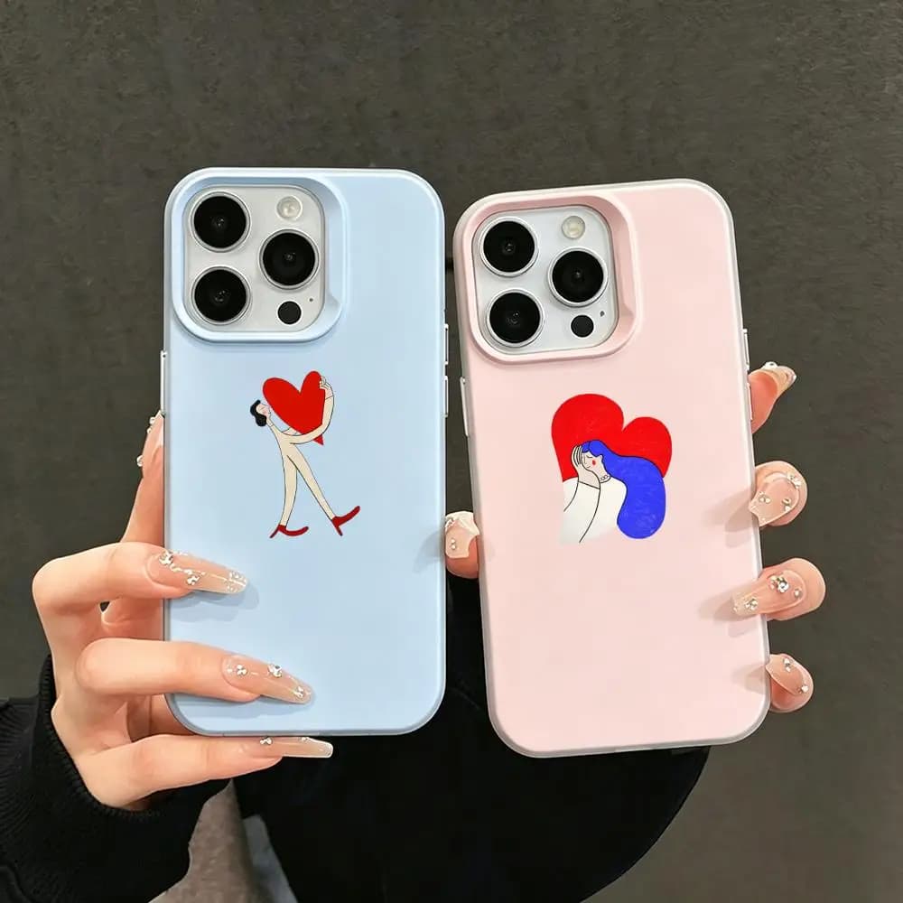 Custodia per telefono effetto gelatina 2 in 1 a doppio strato, compatibile con iPhone 17/16/15/14/13/12 K-Katarina Duedal