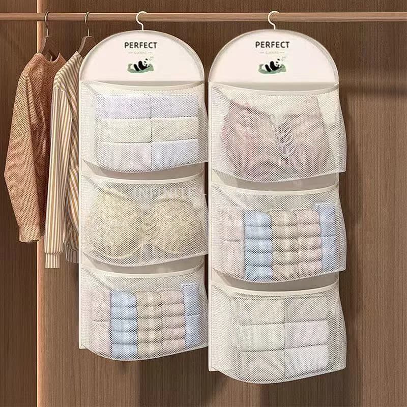 Comoda borsa portaoggetti in rete per la casa per biancheria intima e calzini, design facile da appendere e portatile per qualsiasi armadio
