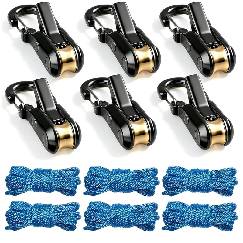 8pcs Camping Tent Rope Tightener, Adjustable Roller Rope Lock Buckle for Guy Line, Tarp, Canopy, RV and Outdoor Accessories