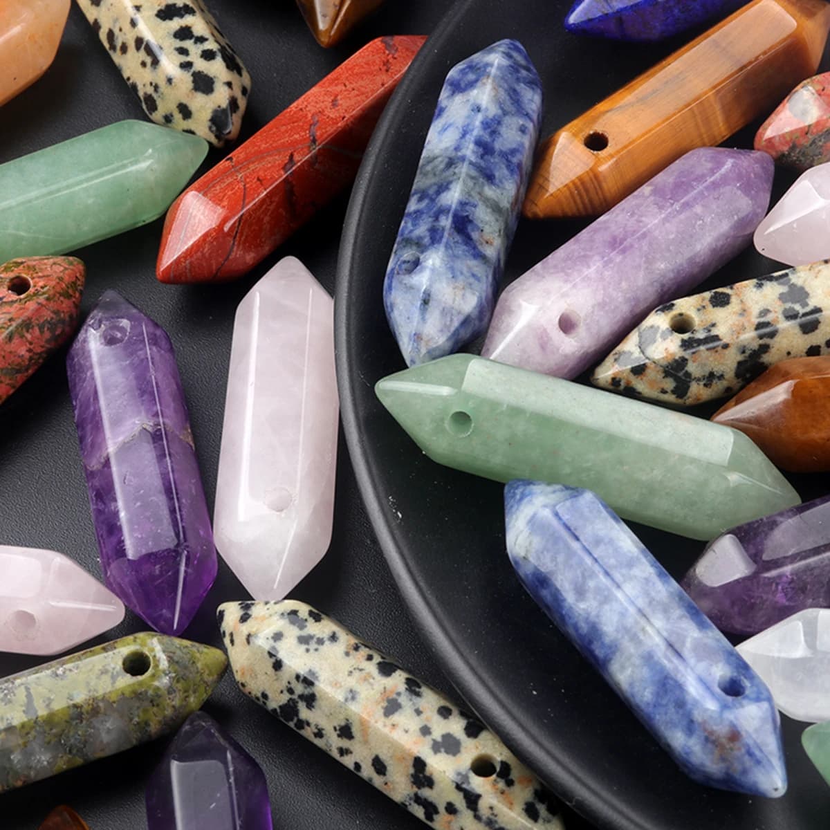 1PC Pietra preziosa naturale Cristallo di quarzo Ametista Pendolo esagonale Reiki Pendenti con ciondoli per gioielli fai da te Creazione di collane Accessorio