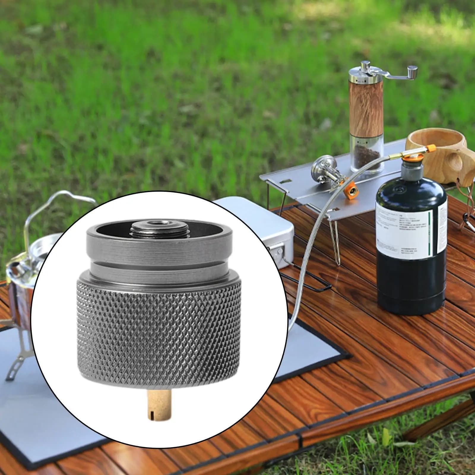 Adapter for gas stove from camping Convert adapter butane external stable aluminum alloy for pots Backpack Garden Picnic Kitchen