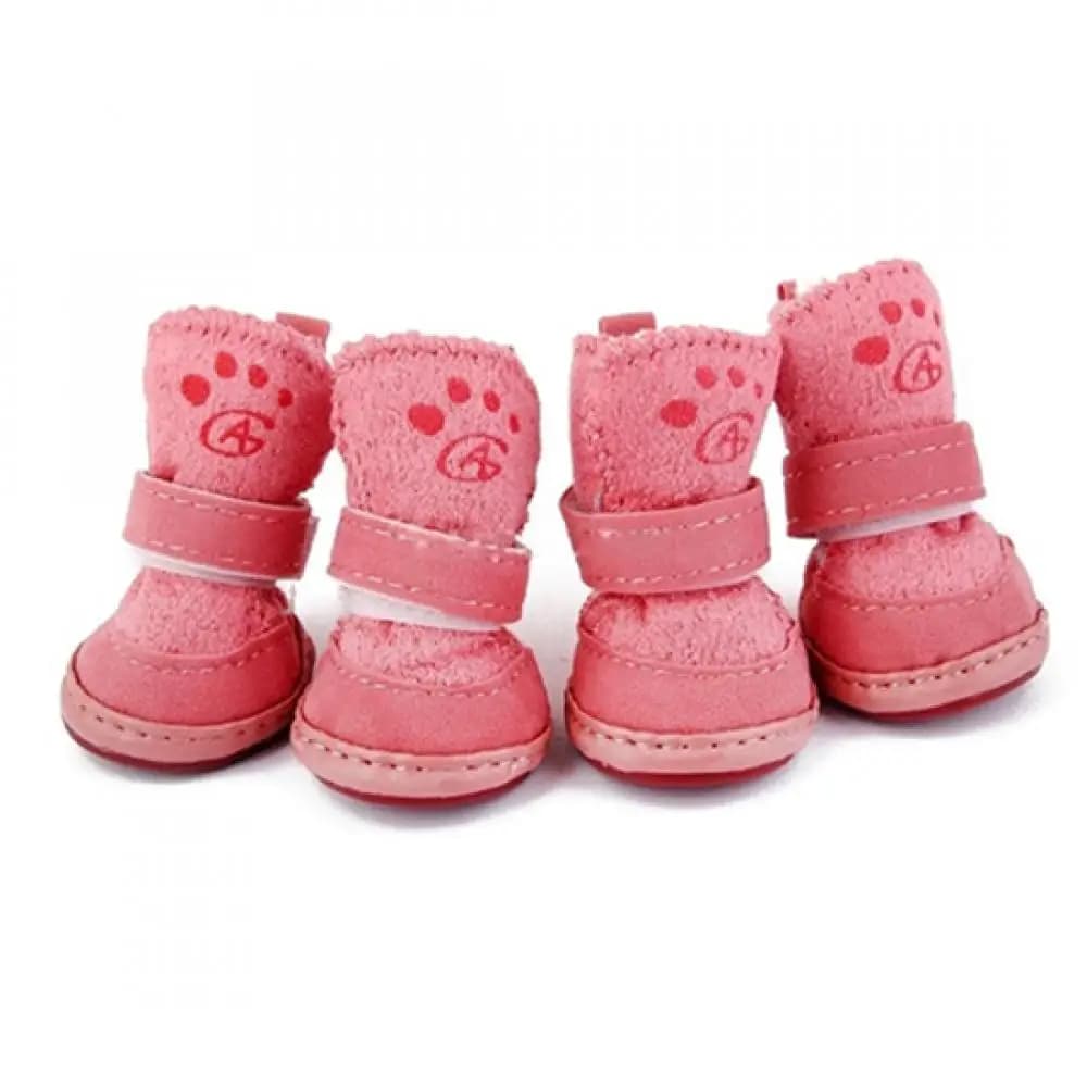 Scarpe foderate in pile per cani da compagnia scarpe invernali antiscivolo da passeggio calde e accoglienti stivali da neve scarpe da trekking all'aperto per cani di taglia piccola e media