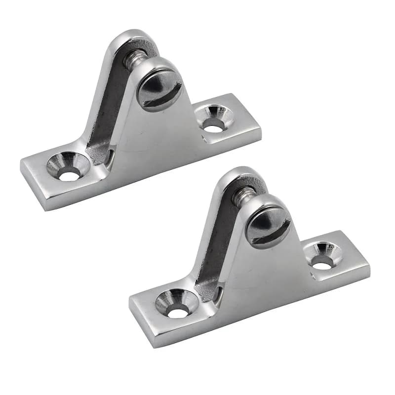 2 Pieces 316 Stainless Steel Deck Bimini Side Mount Hinge 60mm Mirror Polish Marine Boat Sailing Hardware Deck Hinge