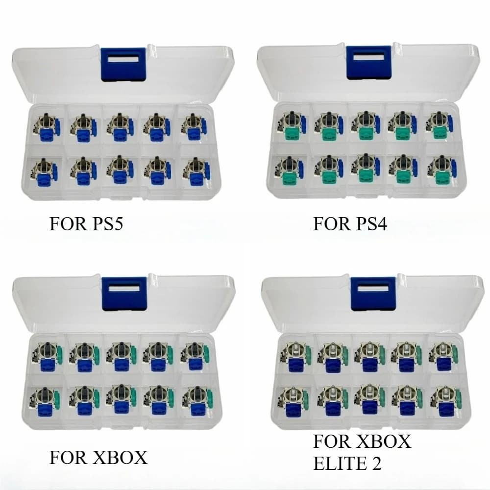 10PCS Hall Effect Joystick Replacement for PS5 / PS4 / Xbox One / Elite Series 2 Controller