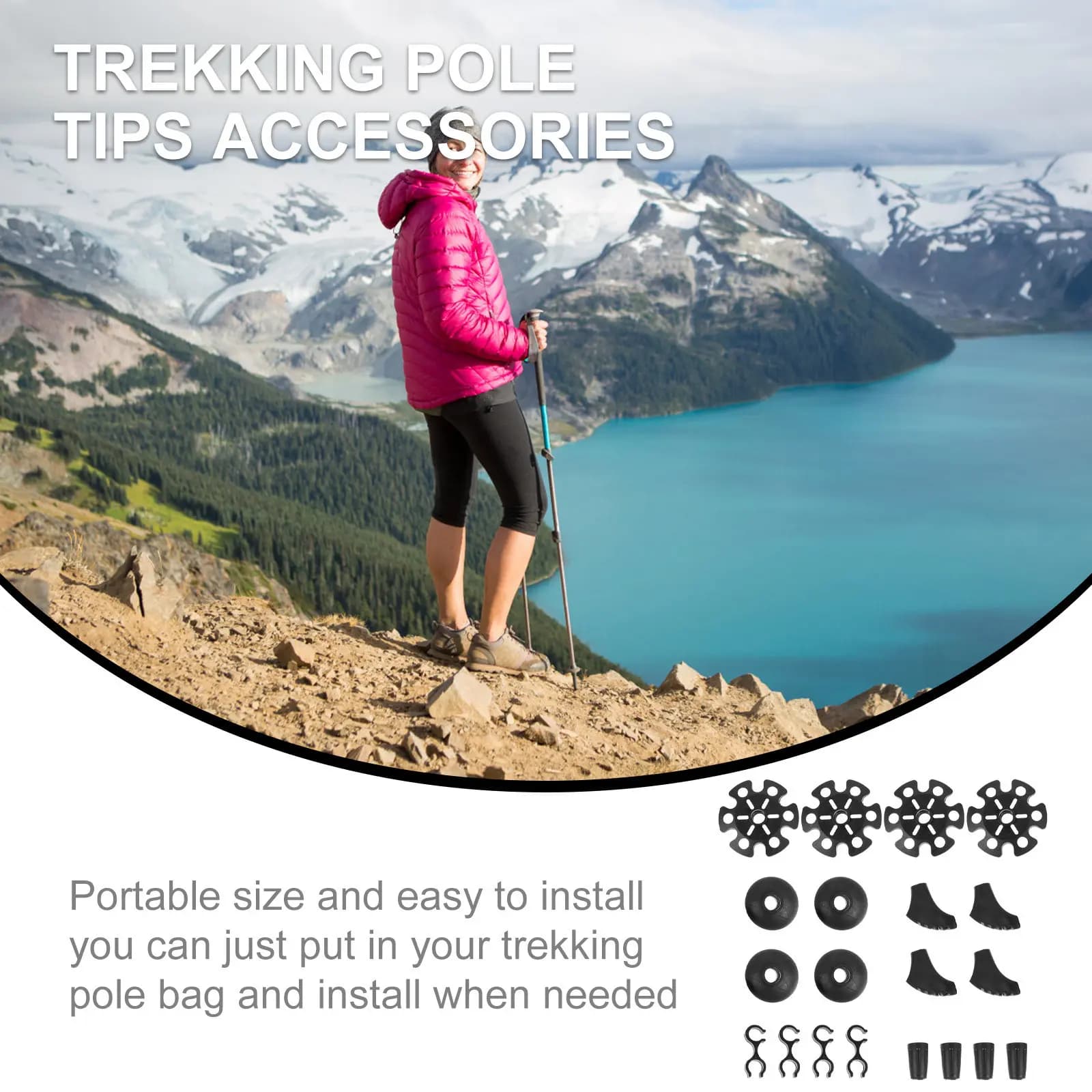 Kit of 20 Pieces for Trekking Sticks: Responsibles for Hiking Sticks, Climbing, Snow and Fango