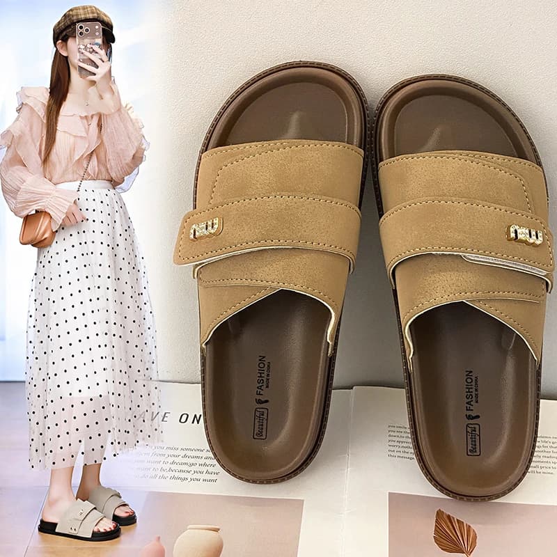 Ciabatte Estive da Donna Stile Semplice, Morbide e Comode, Sandali Casual per Casa, Esterno e Viaggi