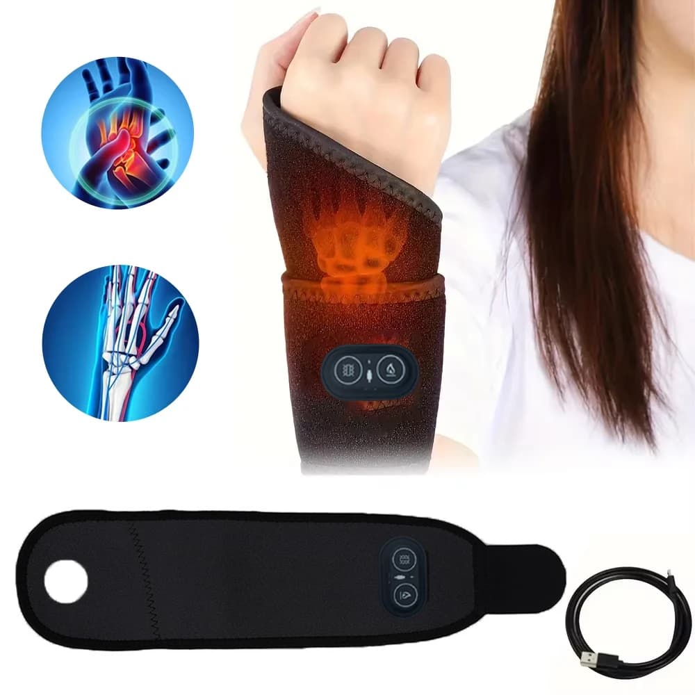 Protezione per il polso riscaldante Protezione per il fitness sportivo Traspirante USB Massaggiatore per le mani Supporto per cinturino da polso Riscaldata Cura sana Rilassante