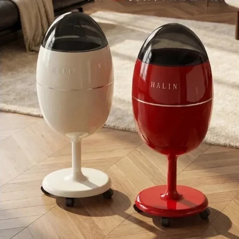 Household kitchen living room, special trash can, no bending and movable 2026 new light luxury high-end with lid, large capacity