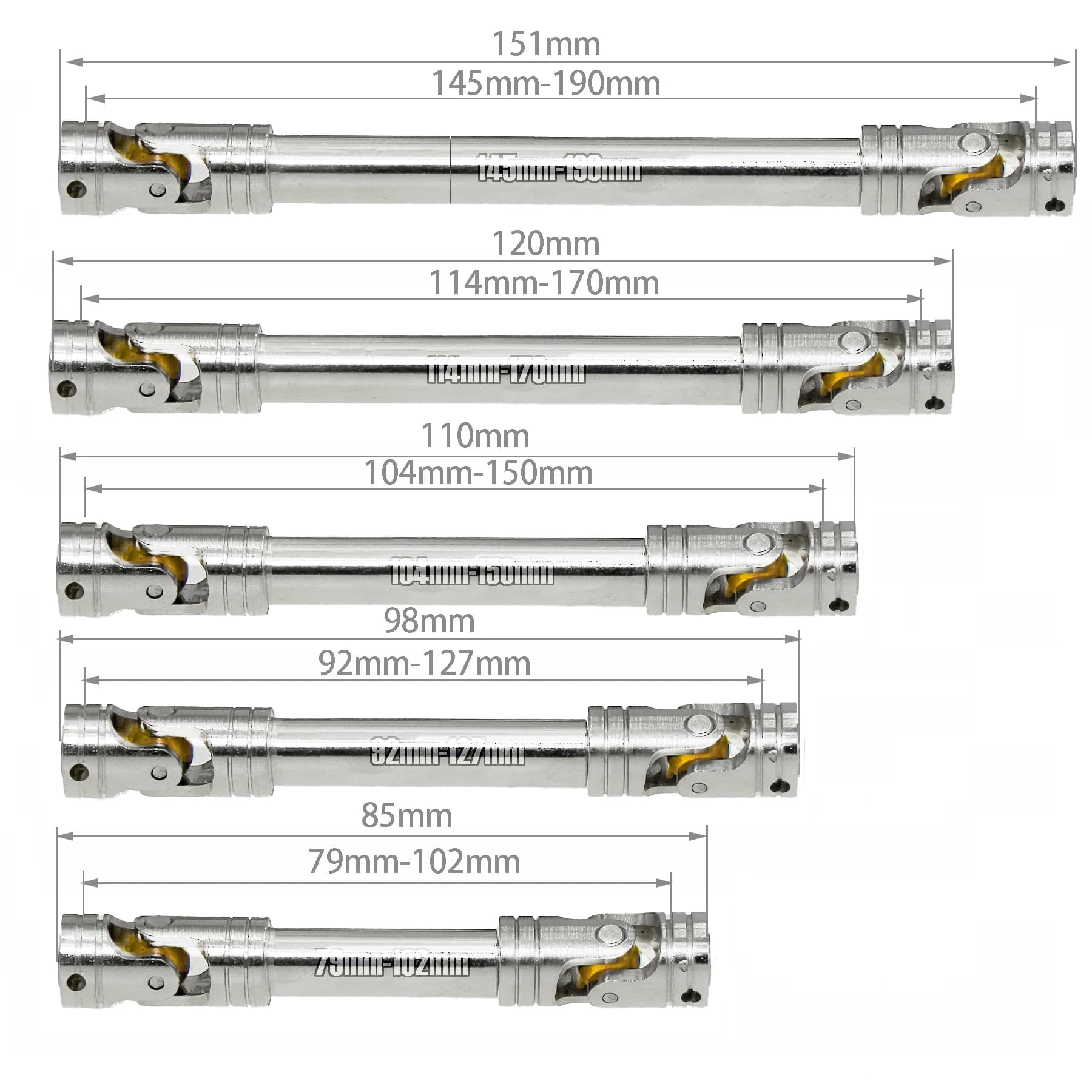 RS RC 45 # Heavy duty steel engine shaft for 1/10 RC Car Crawler Axial SCX10 90046 AXI03007 Wraith TRX4 TRX6 Redcat Gen8