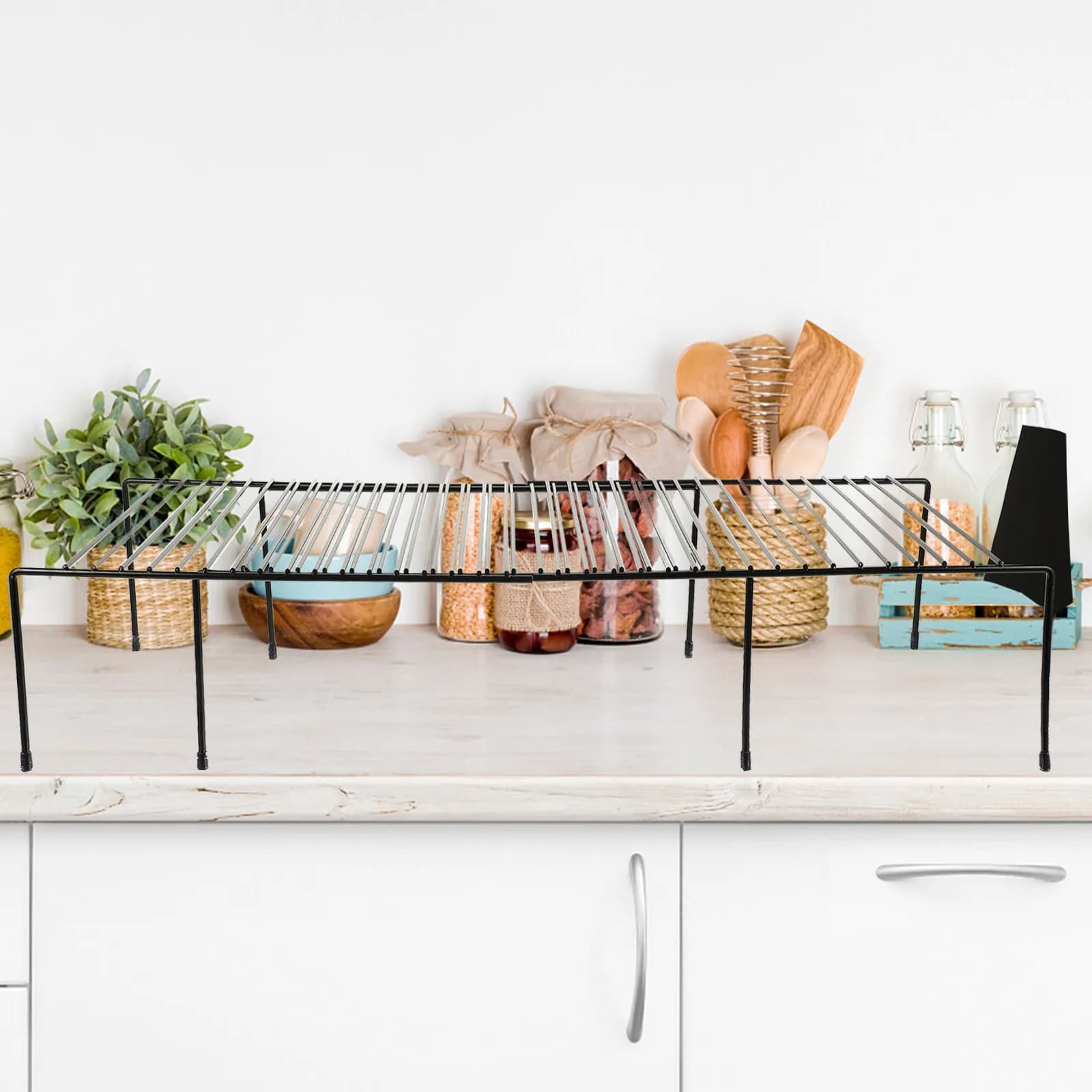 Set di 1 scaffale porta spezie retrattile da cucina, estensibile, multifunzione, organizer per armadietto, porta barattoli per condimenti