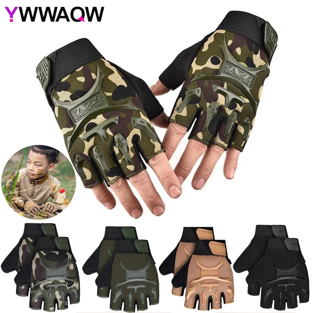 Children's Cycling Gloves Mid toe Gloves Bicycle Gloves Children's Elastic Anti-slip Kids Bike Gloves Horse Riding Equipment