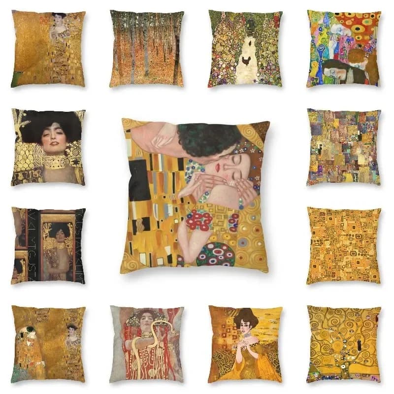 The Kiss By Gustav Klimt 3D Cushion Liner Print Painting Art Throw Pillow Car Case Cool pillowcase home sofa decoration
