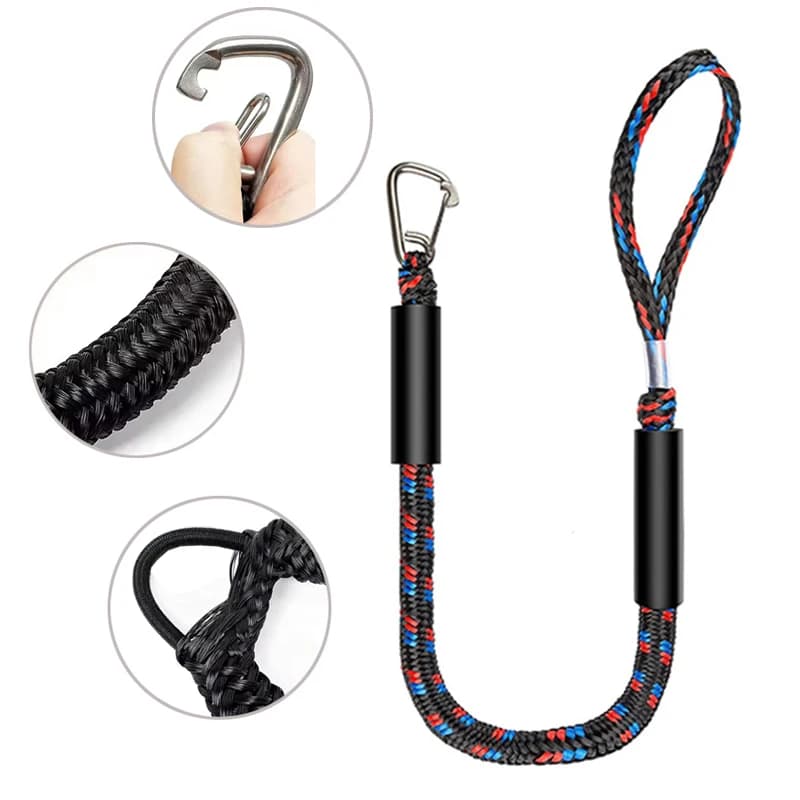 4ft Bungee Dock Lines Boat Shock Absorb Dock Tie Mooring Rope Boat Accessories For Jet Ski Pontoon Kayak Canoe Power Watercraft