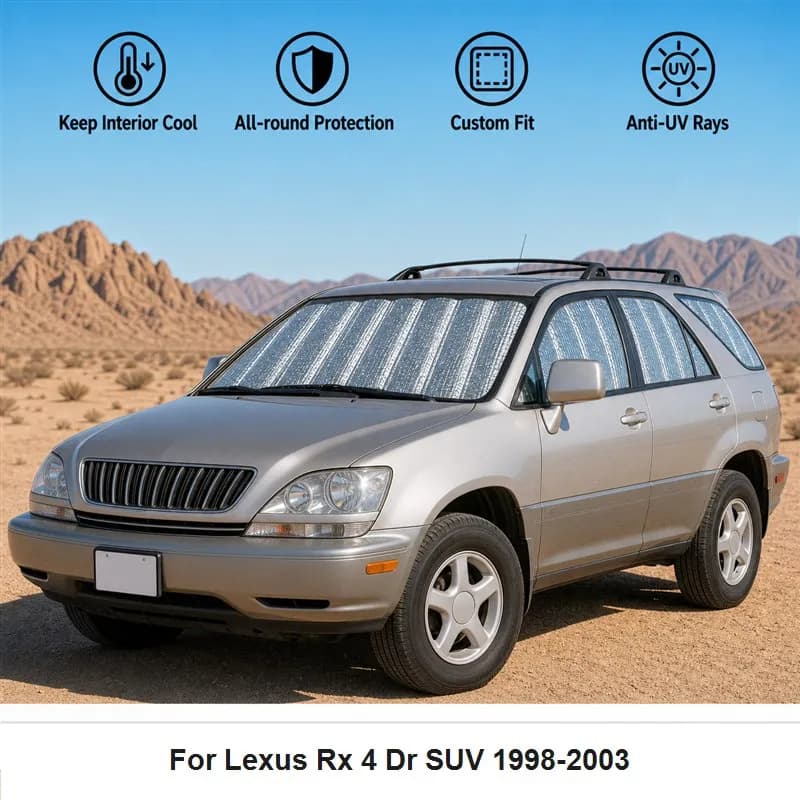 For Lexus Rx 4 Dr SUV 1998-2003 Full Set Car Window Sunshades UV Block Privacy Heat Insulated Foldable Car Curtain