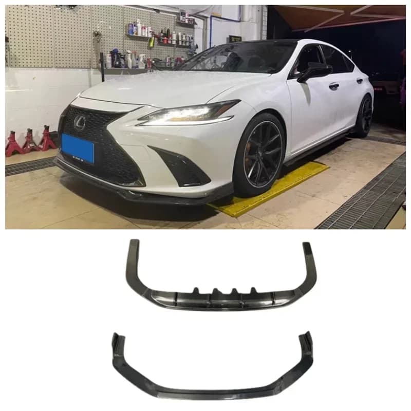 Royal Carbon Fiber Tooth Covers Front Lip Disposable Side Slurry Spoiler Body Kit For Lexus ES250 ES300 ES350 2018- 2022