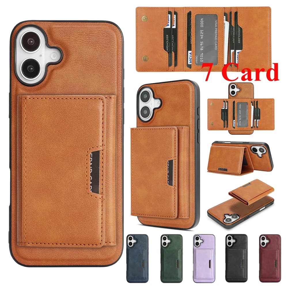 Detachable Magsafe Case 2 in 1 for IPhone 17 Air 16 Promax15 Plus 14 Pro 13 Pro Max 12 Magnetic Phone Case with 7 Card Slots