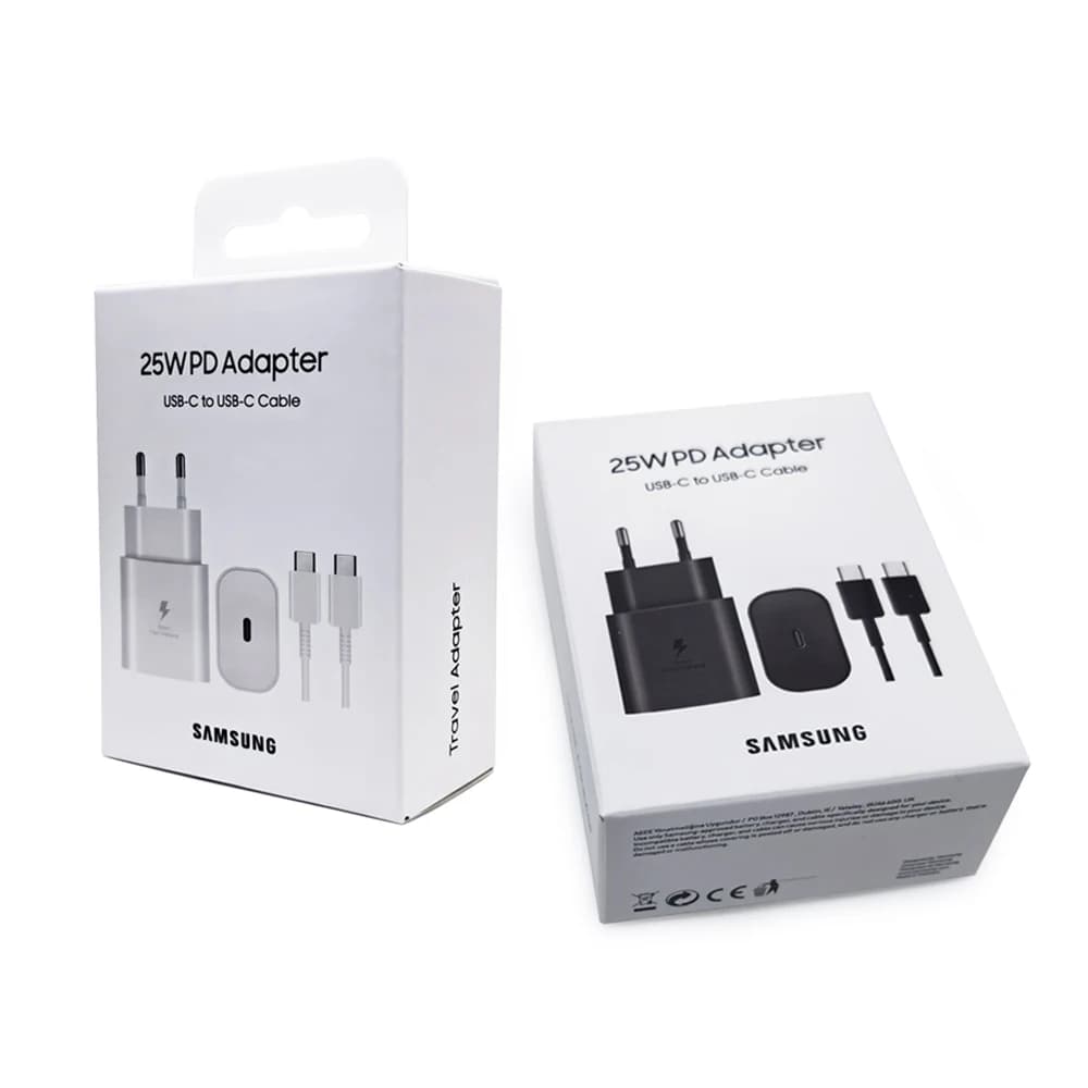 For Samsung 25W Super Fast Galaxy S24FE S24Ultra S23 S22 FLip Fold 2 3 4 5 6 A06 A16 A15 A35 A55 Quick Charging Adapter