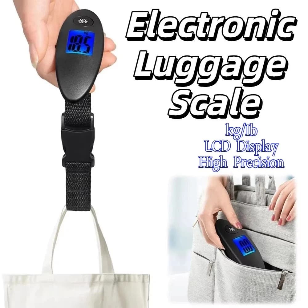 Bilancia Elettronica Portatile a Forma di Fuso con Display LCD, Mini Bilancia Digitale per Valigie kg/lb, Bilancia a Sospensione Resistente