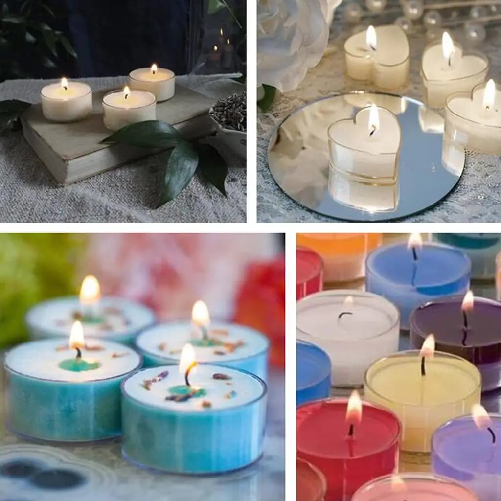 Contenitori per cera per stampo per candele con custodia vuota per tealight in policarbonato trasparente per fai da te